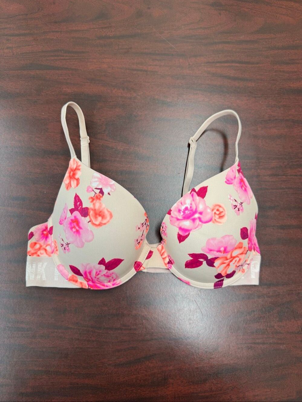 PINK Victoria’s Secret Wear Everywhere Push-Up Floral Bra Size 34C